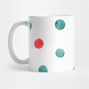 Watercolor random dots - green and orange Mug